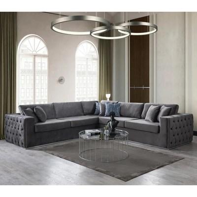 Nova Wholesale Furniture Liv Liv-Charcoal Sectional - Charcoal