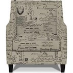 Elements International Erica UER636100CA Chair with Chrome Nails - Script