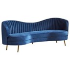Coaster Furniture Sophia 506861 Upholstered Channel Tufted Sofa - Blue