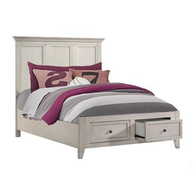 Intercon Furniture San Mateo SM-BR-4325FS-RWH-C Youth Full Bed with Storage - Rustic White