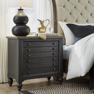 Liberty Furniture Industries Inc. Americana Farmhouse 615-BR62-B Bedside Chest with Charging Station - Black