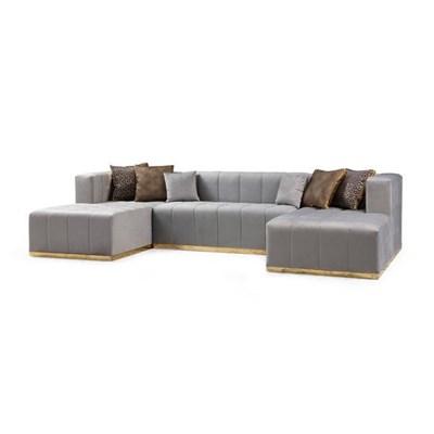 Nova Wholesale Furniture Elisha Double Chaise Sectional - Gray