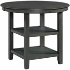 Elements International Amherst Counter Table w/Wood Leg Grey Finish