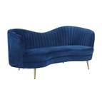 Coaster Furniture Sophia 506862 Upholstered Channel Tufted Loveseat - Blue