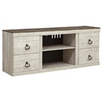 Signature Design by Ashley Willowton EW0267-268 Large TV Stand with Fireplace Option
