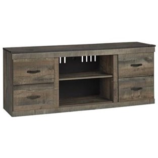 Signature Design by Ashley Trinell EW0446-268 Large TV Stand with Fireplace Option (TV Stands - Media Consoles and Credenzas)