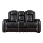 Signature Design by Ashley Party Time 3700318C Power Reclining Loveseat w/ Console and ADJ Headrest