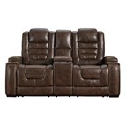 Signature Design by Ashley Game Zone 3850118C Power Reclining Loveseat w/ Console and ADJ Headrest