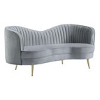 Coaster Furniture Sophia 506865 Upholstered Channel Tufted Loveseat - Grey