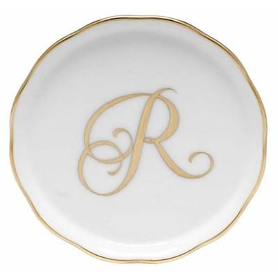Herend Coaster with Monogram R (Cups & Saucers - Cups and Saucers)
