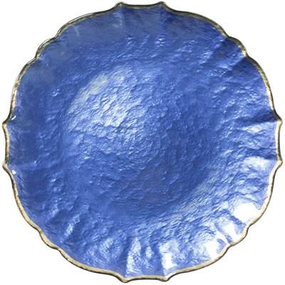 Vietri Baroque Glass Service Plate/Charger - Cobalt (Charger / Service - Charger Plates)