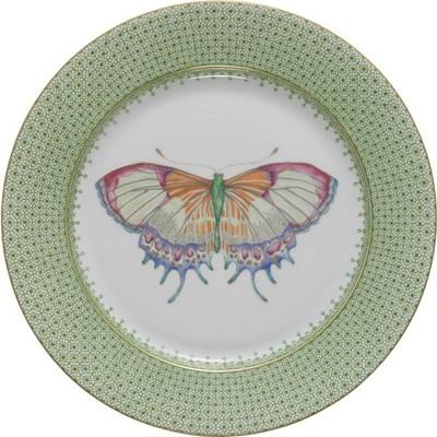 Mottahedeh Apple Green Lace Dessert Plate with Butterfly (Plates - Dessert)