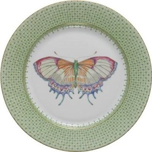 Mottahedeh Apple Green Lace Dessert Plate with Butterfly (Plates - Dessert)