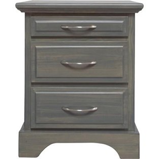 Mako Wood Furniture Symphony 2900-65 Nightstand - Green Grey (Nightstands - 3 Drawers)