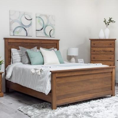 Mako Wood Furniture Decora 800-Q Queen Panel Bed - Caramel (Beds - Queen)