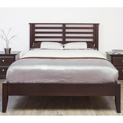 Mako Wood Furniture Ella 6200-Q Queen Platform Bed - Chocolate (Beds - Queen)