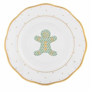 Herend Christmas Dessert Plate - Gingerbread (Plates - Dessert)