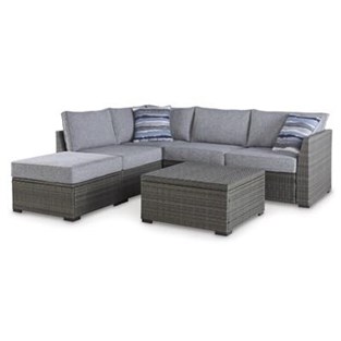 Signature Design by Ashley Petal Road P297-070 Loveseat Sectional/Ottoman/Table Set (Outdoor Seating - Sets)