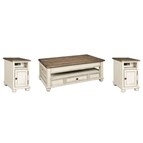 Signature Design by Ashley Realyn T523T1 Coffee Table and 2 Chairside End Tables