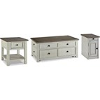 Signature Design by Ashley Bolanburg T637T1 Coffee Table with End Table and Chairside End Table
