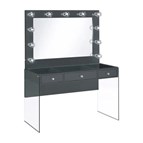 Coaster Furniture Afshan 935923 3-Drawer Vanity Set with Lighting - Grey High Gloss