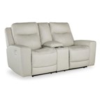 Signature Design by Ashley Mindanao U5950518C Power Reclining Loveseat with Console and Adjustable Headrest