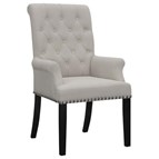 Coaster Furniture Alana 115183 Velvet Upholstered Dining Arm Chair - Sand