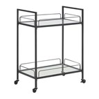 Coaster Furniture Curltis 181065 2-tier Rectangular Glass Shelf Metal Bar Cart - Black