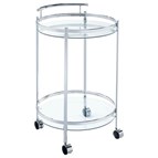 Coaster Furniture Chrissy 181367 Round Glass Shelf Metal Bar Cart - Chrome