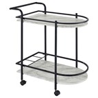 Coaster Furniture Desiree 181376 2-tier Faux Marble Shelf Metal Bar Cart - Black