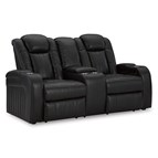 Signature Design by Ashley Caveman Den 9070318 Power Reclining Loveseat with Console and Adjustable Headrest