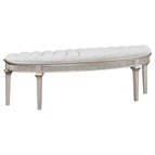 Coaster Furniture Evangeline 223396 Curved Fabric Upholstered Bench - Silver Oak