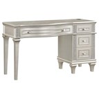 Coaster Furniture Evangeline 223397 4-Drawer Vanity Desk Makeup Table - Silver Oak