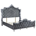 Coaster Furniture 223581KE King Upholstered Bed - Silver Grey
