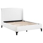 Coaster Furniture Mosby 306020Q Upholstered Queen Wingback Bed - Snow