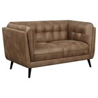 Coaster Furniture Thatcher 509422 Upholstered Tuxedo Arm Tufted Loveseat - Brown