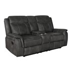 Coaster Furniture Lawrence 603505 Upholstered Padded Arm Reclining Loveseat - Charcoal