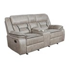 Coaster Furniture Greer 651352 Upholstered Motion Reclining Loveseat - Taupe