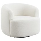 Coaster Furniture Hudson 905726 Faux Sheepskin Upholstered Swivel Chair - Natural