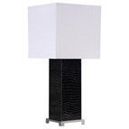 Coaster Furniture Bridle 920204 25-inch Square Shade Faux Crocodile Table Lamp - Black