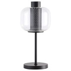 Coaster Furniture Ingrid 920211 22-inch Glass Shade Bedside Table Lamp - Black