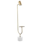 Coaster Furniture Jodie 923309 55-inch Adjustable Floor Lamp Side Table - Antique Brass