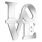 Coaster Furniture Keiran 961620 40 x 40 Inch LOVE Lettered Wall Mirror - Silver