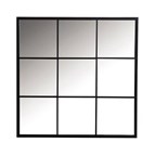 Coaster Furniture Quetzal 962894 35 x 35 Inch Square Window Pane Wall Mirror - Black