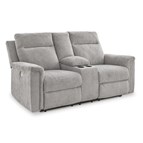 Signature Design by Ashley Barnsana 3320196 Double Reclining Power Loveseat with Console