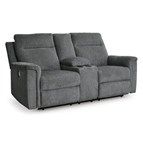 Signature Design by Ashley Barnsana 3320296 Double Reclining Power Loveseat with Console