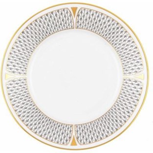 Herend Art Deco Gray Dessert Plate (Plates - Dessert)