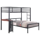 Coaster Furniture Fisher 460229-S2T 2-Piece Metal Workstation Loft Bed Set - Gunmetal