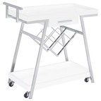 Coaster Furniture Kinney 181024 1-Drawer Engineered Wood Bar Cart - White High Gloss