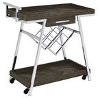Coaster Furniture Kinney 181025 1-Drawer Engineered Wood Bar Cart - Rustic Grey